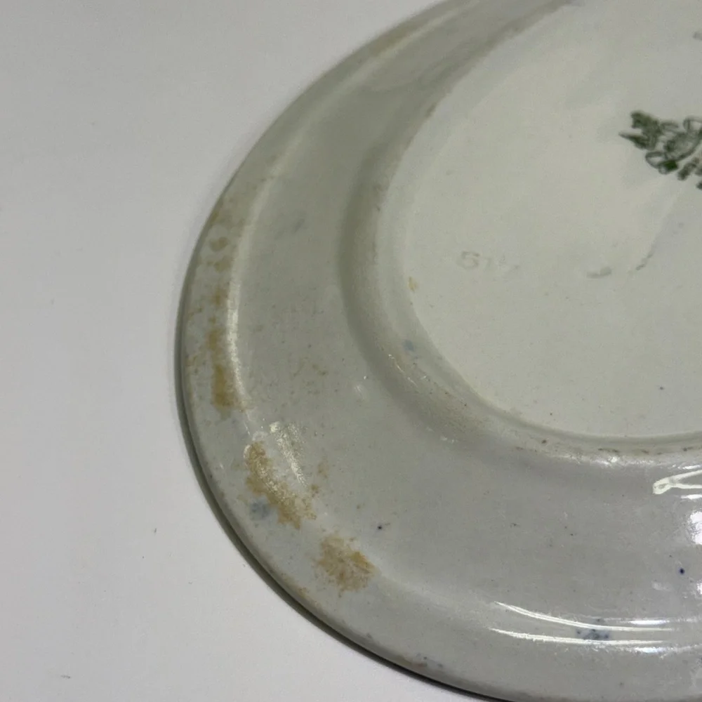 Vintage James M Shaw Delph Relish Oriental Blue Antique Plate